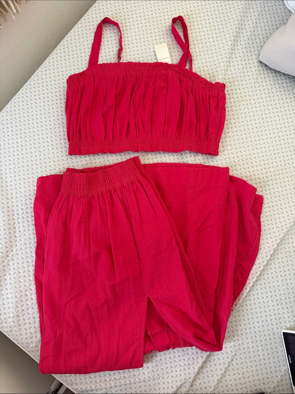 Abercrombie Hot Pink Two-Piece Crop Top & Maxi Skirt Set